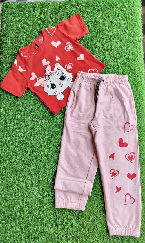 Kitten Hearts Crop Top Jogger Set BCR001